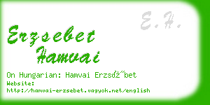 erzsebet hamvai business card